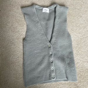 aritzia light grey sweater vest